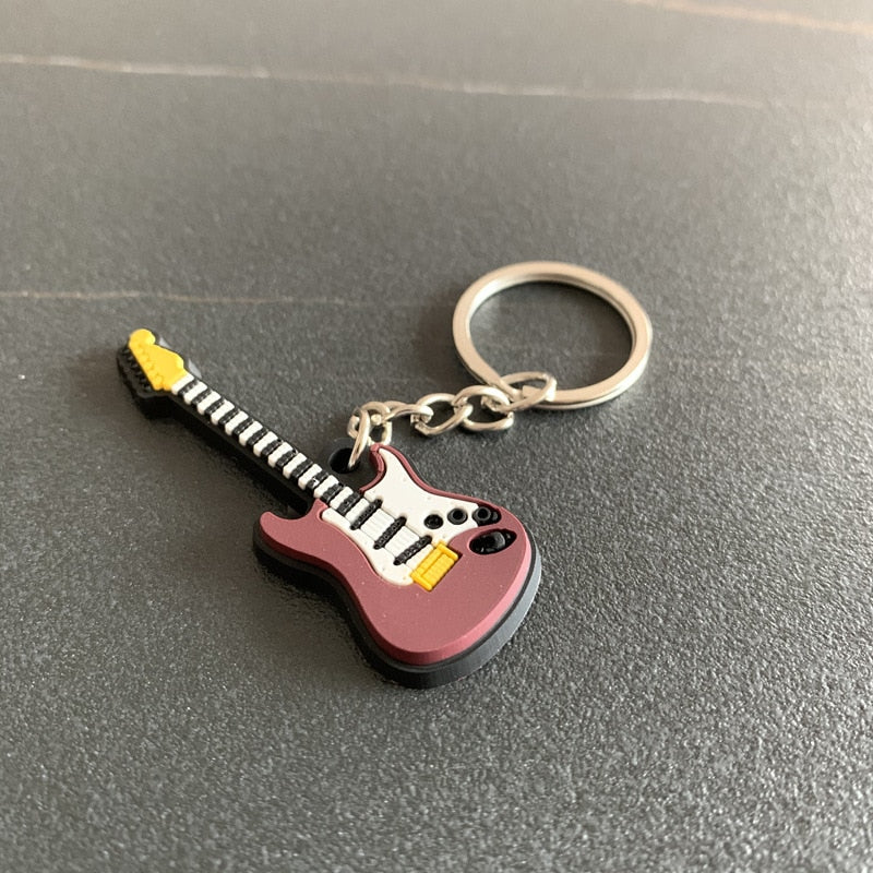 Musical Instrument 'Electric Guitar' Keyring Metal Keychain