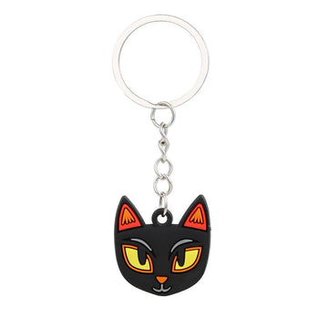 Cartoons 'Black Cat' Keyring Silicone Keychain