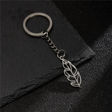 'Leaf' Keyring Metal Keychain