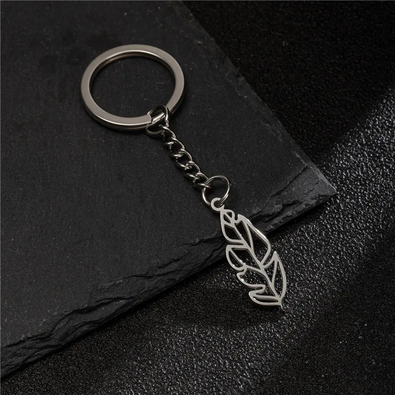 'Leaf' Keyring Metal Keychain