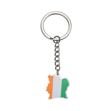 Flag Map 'Ivory Coast' Keyring Metal Keychain
