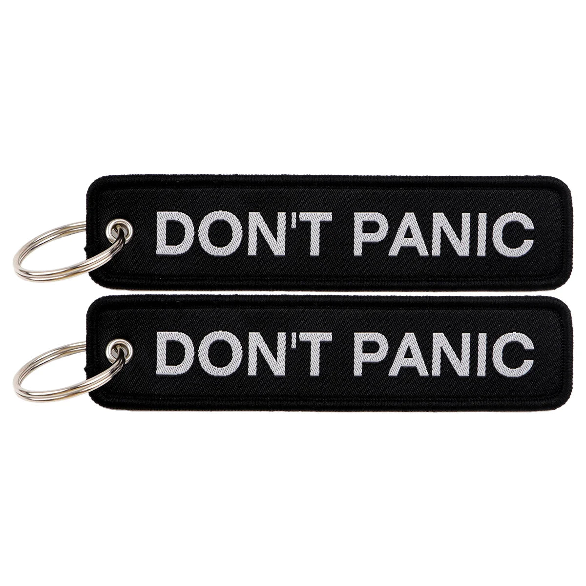 Don't Panic Embroidered Keyring Keychain