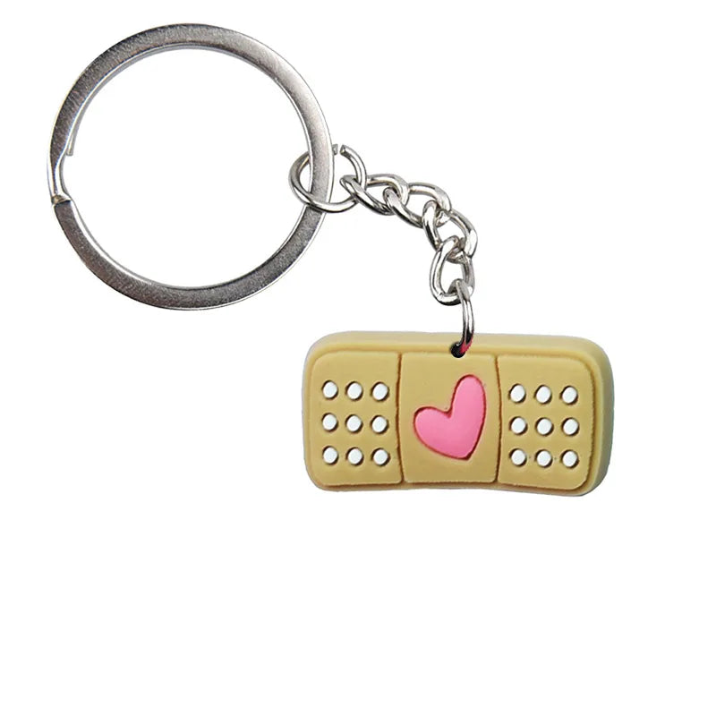 Medical Stuff 'Heart Band-Aid' Keyring Metal Keychain
