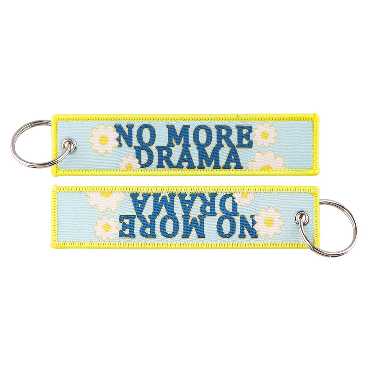 No More Drama Embroidered Keychain
