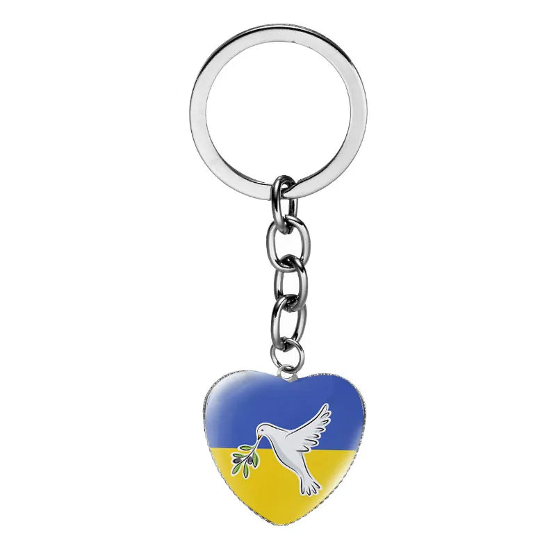 Ukraine Peace Keyring Metal Keychain