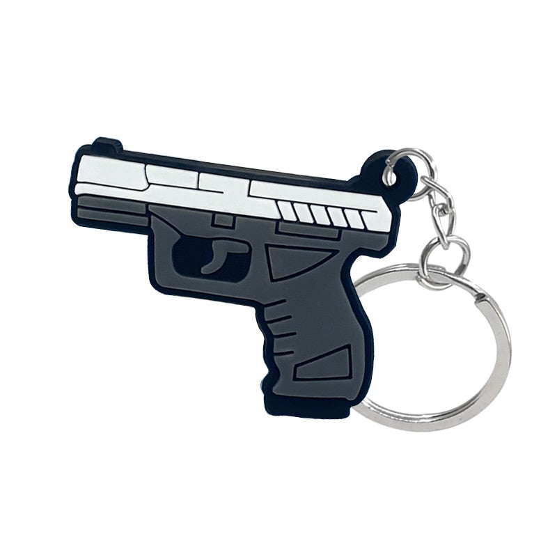 Glock Pistol Keyring Rubber Keychain