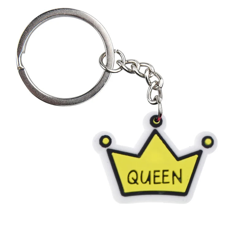 'QUEEN | Gold Crown' Keyring PVC Keychain