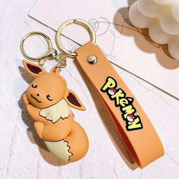 Pokemon 'Sleeping Eevee' Keyring Rubber Keychain