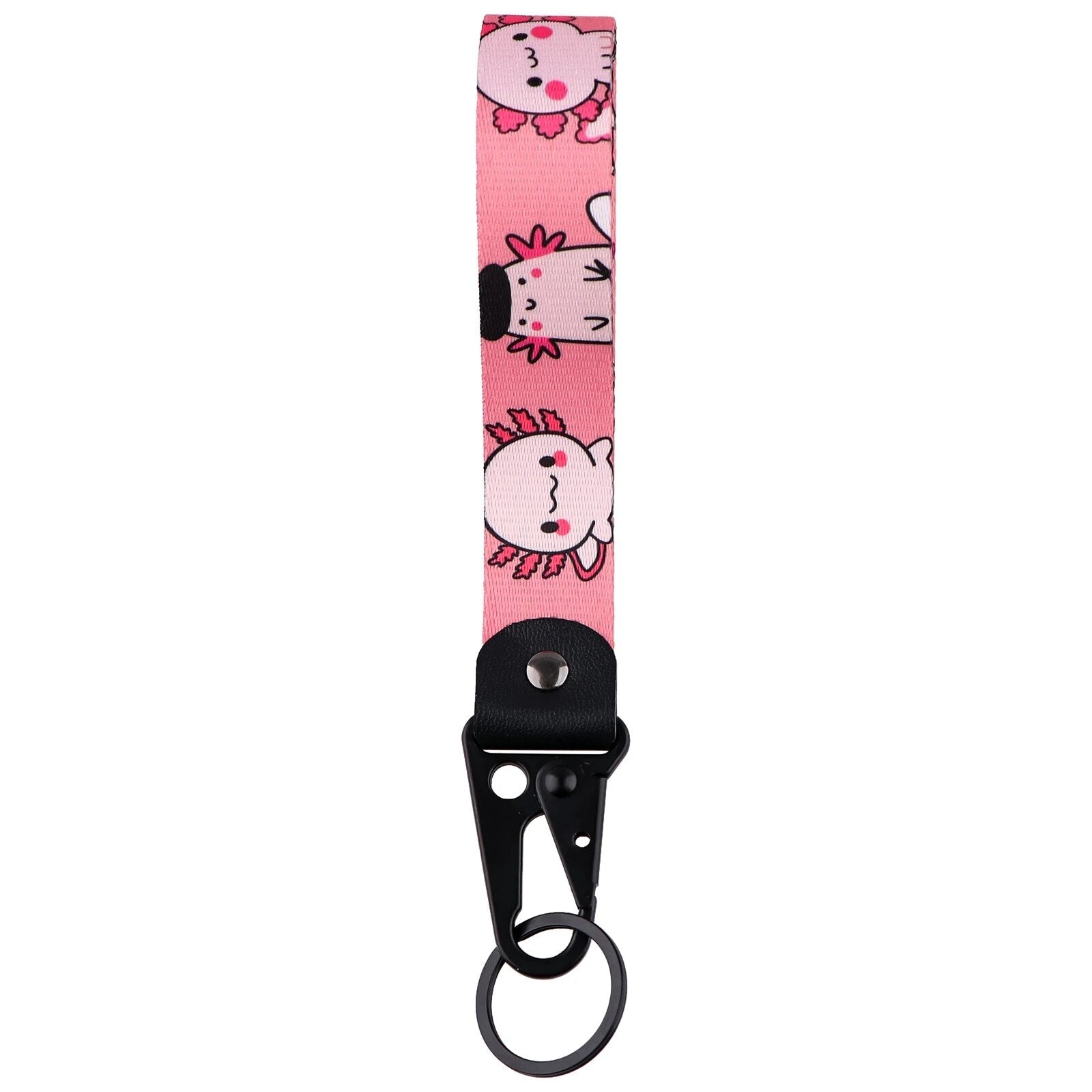 Axolotl Wrist Lanyard Keychain with Keyring Clip