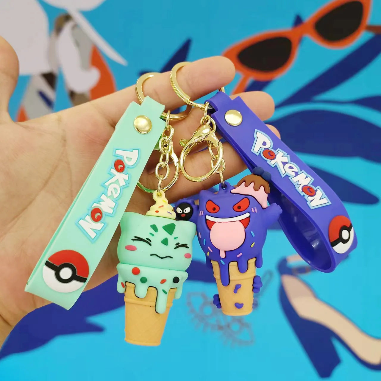 Pokemon 'Pikachu Ice Cream Cone' Silicone Keyring Keychain
