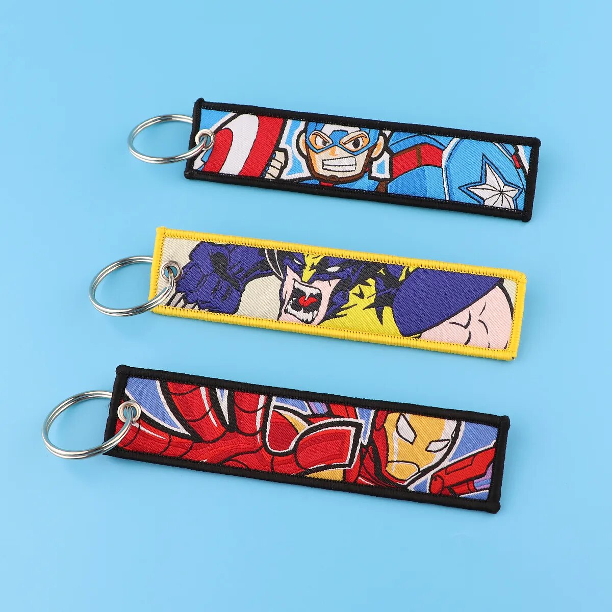 Captain America Embroidered Keychain