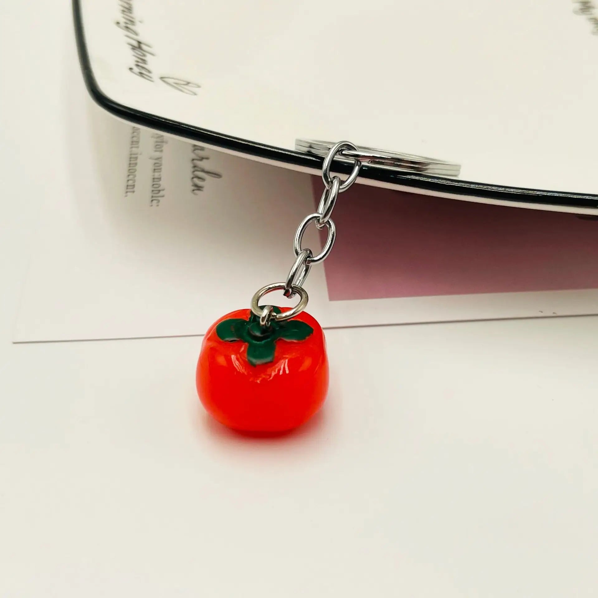 Fruit 'Persimmon' Keyring Resin Keychain