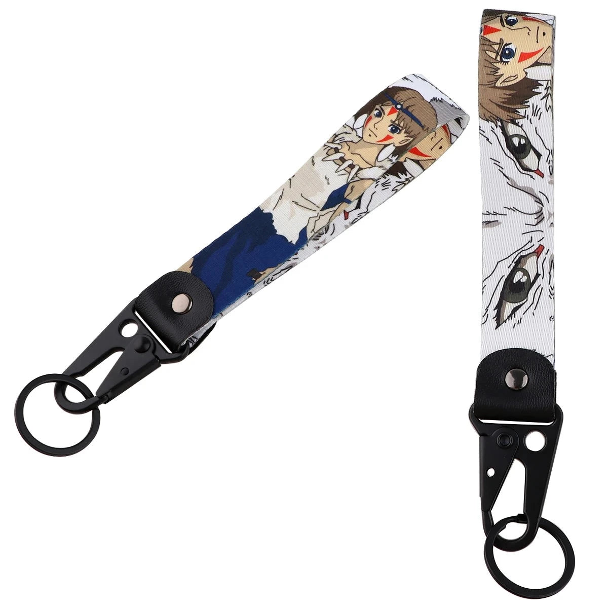 Princess Mononoke 'San & Moro' Wrist Lanyard Keychain with Keyring Clip