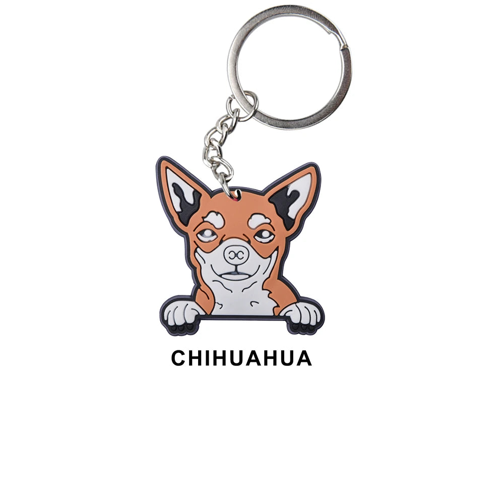 Dog 'Chihuahua' Keyring Rubber Keychain
