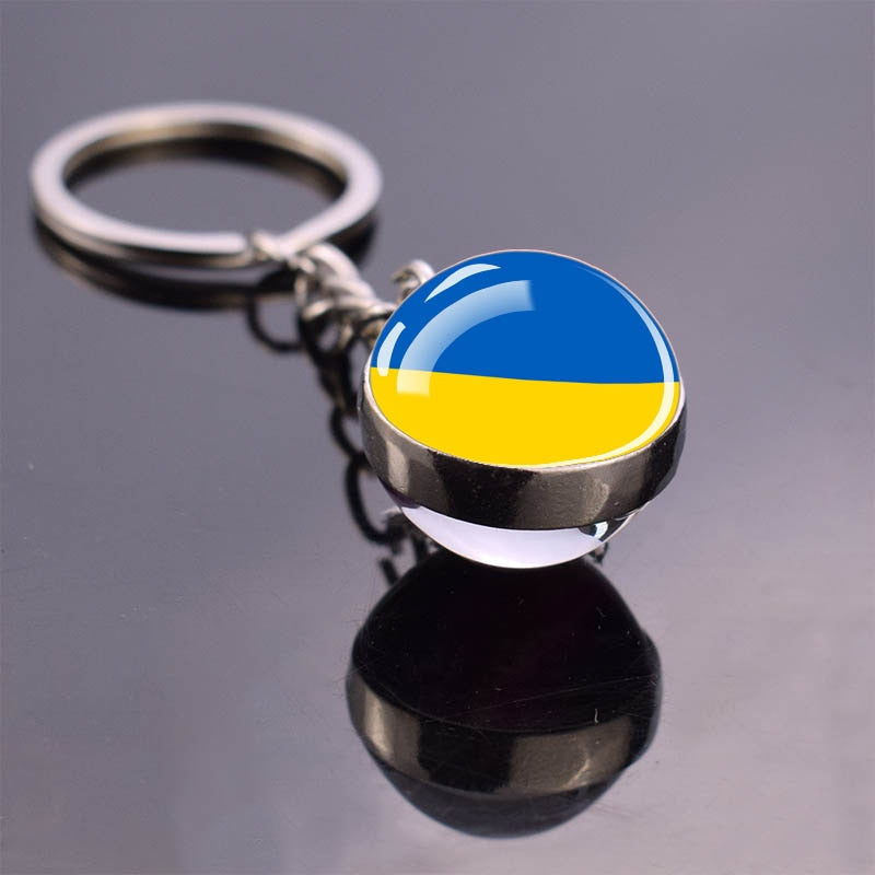 Europe Flag 'Ukraine' Keyring Metal Keychain