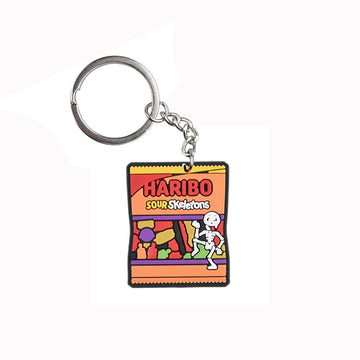 'Haribo | Sour Skeletons' Keyring Rubber Keychain