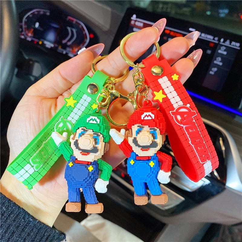 Super Mario 'Lego Waving | Green Mario' Keyring Keychain