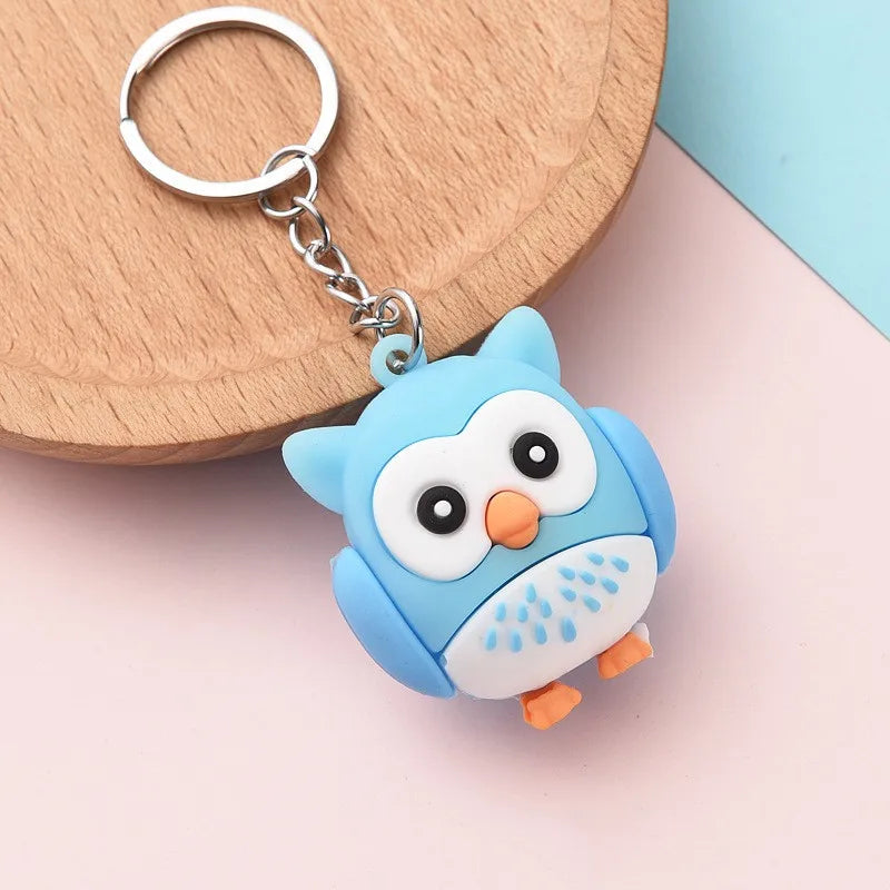 'Owl | Blue' Keyring Silicone Keychain