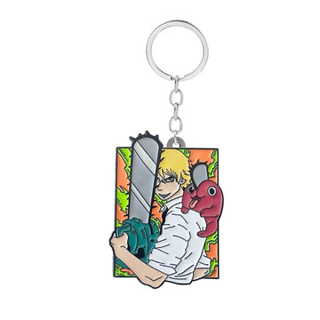 Chainsaw Man 'Aesthetic Denji & Pochita' Keyring Metal Keychain