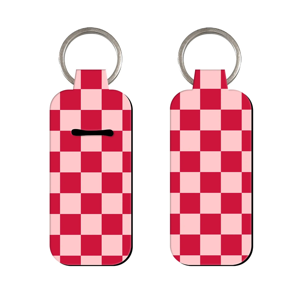 Red Checkered Lipstick Holder Keychain