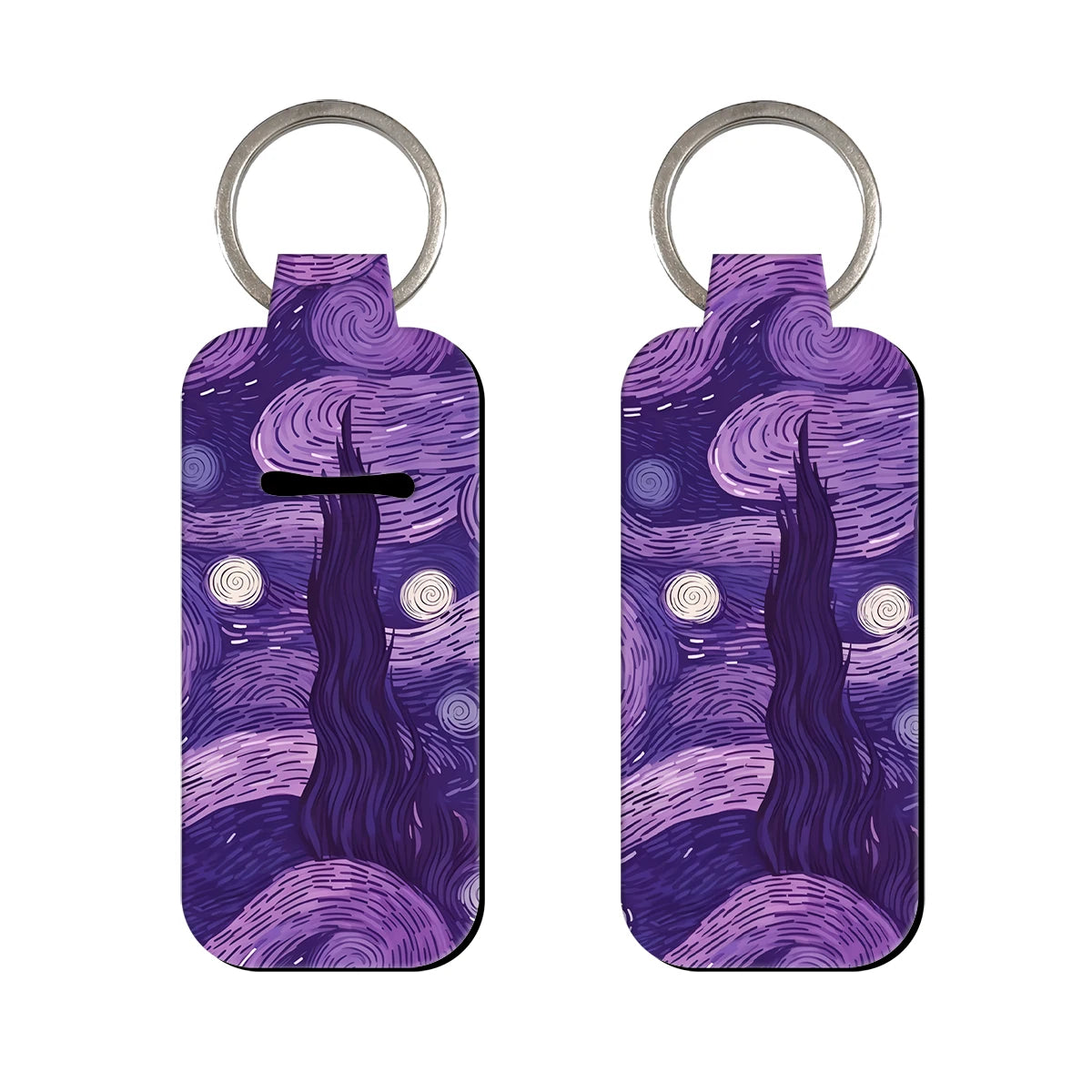 Mystery of Nature Purple Night Lipstick Holder Keychain