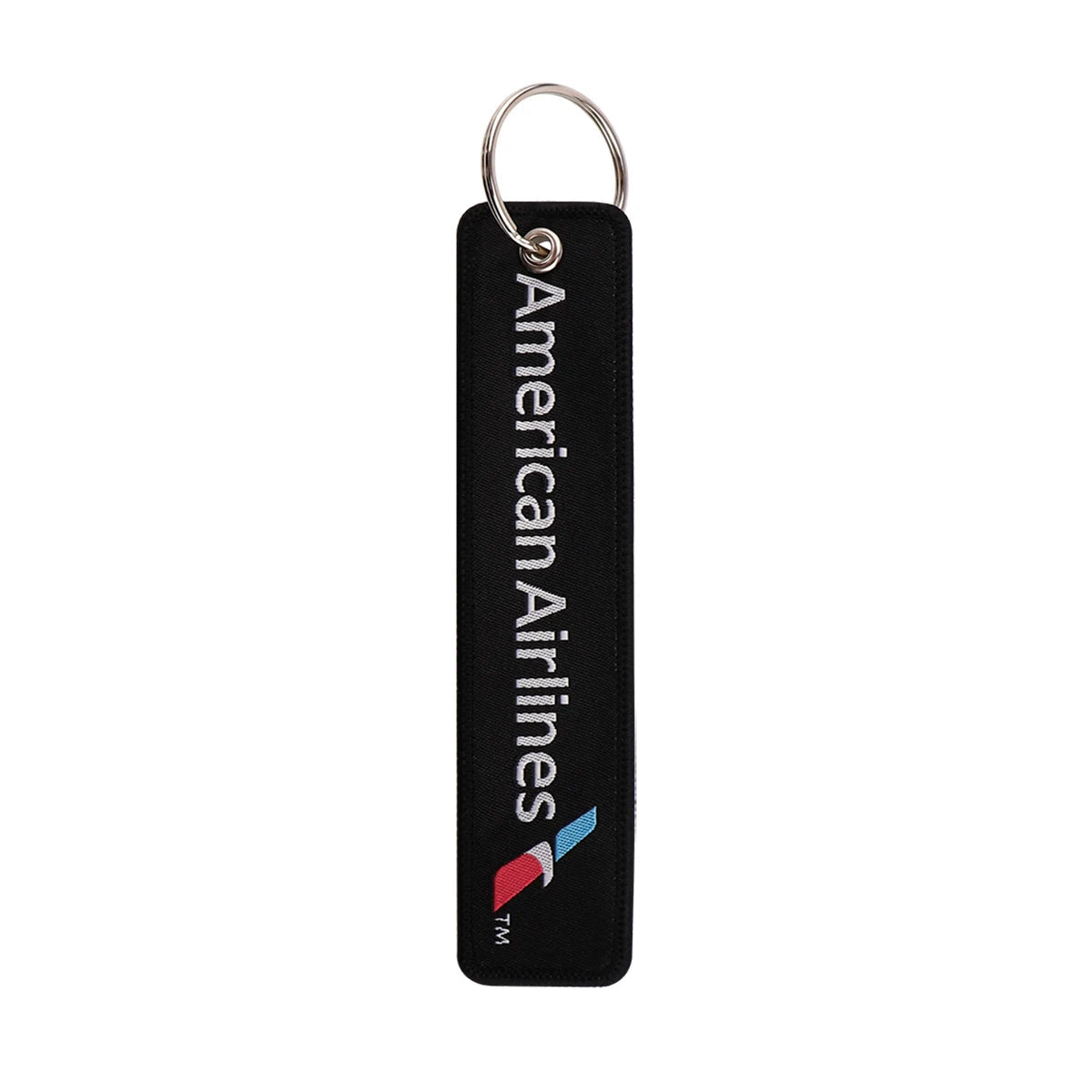 Airline Tag 'American Airlines' Embroidered Keyring Keychain