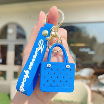'Blue | Cute Bag' Keyring Silicone Keychain