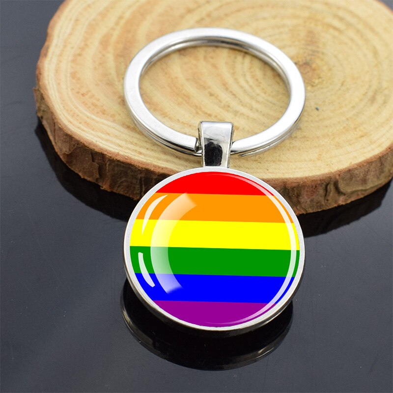 LGBT Flag 'Traditional' Keyring Glass Keychain