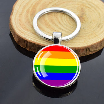 LGBT Flag 'Traditional' Keyring Glass Keychain