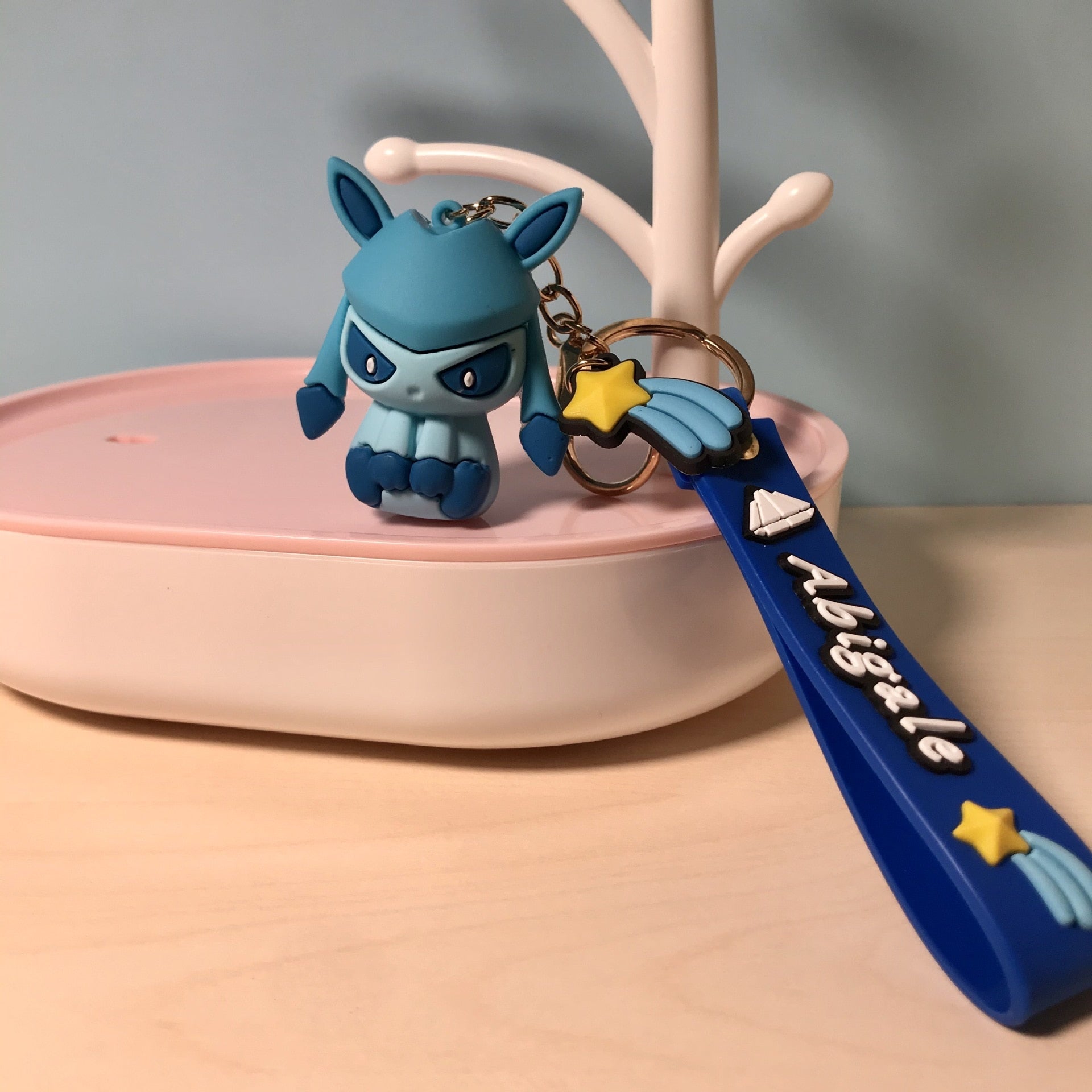 Pokemon 'Glaceon' Keyring PVC Keychain