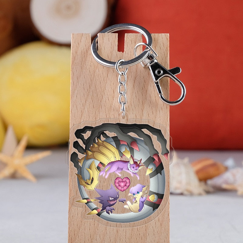 Pokemon 'Gengar, Vaporeon & Rattata' Keyring Acrylic Keychain