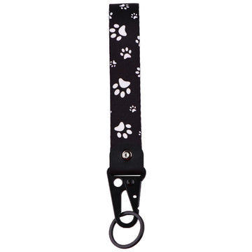 Dog Paw Print Wrist Lanyard Keyring Clip Keychain