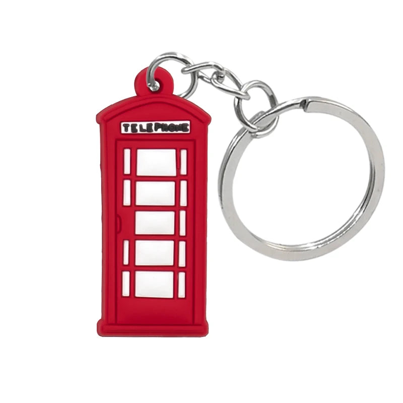 London 'Telephone Booth' Keyring Rubber Keychain