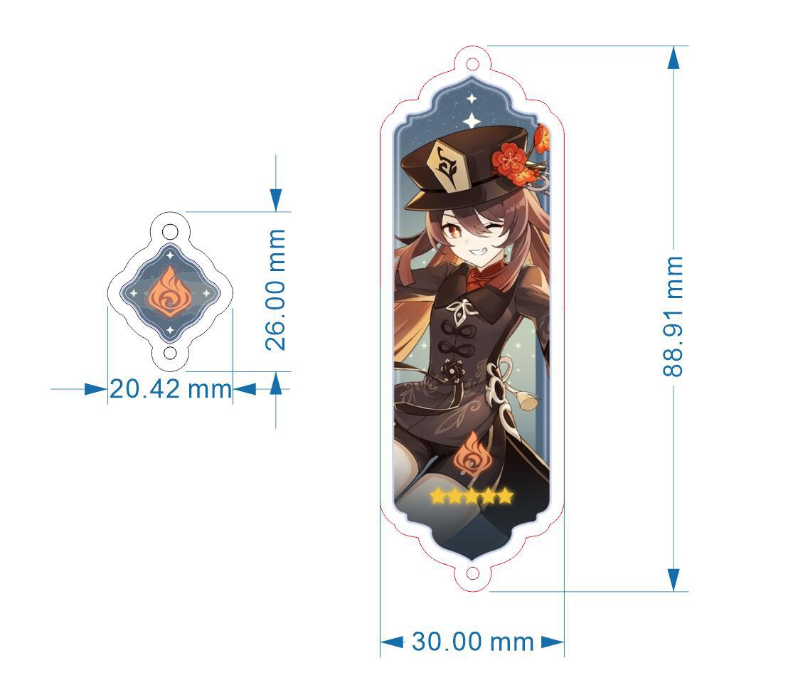 Genshin Impact 'Jean' Keyring Metal Keychain