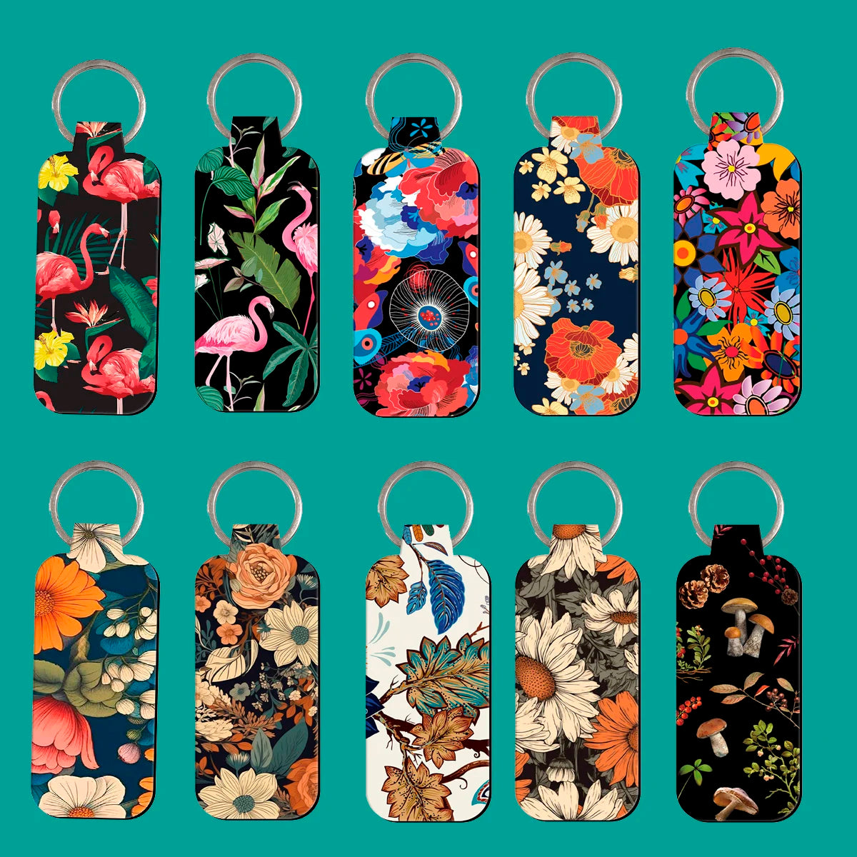 Art of Nature Tropical Flamingo Lipstick Holder Keychain