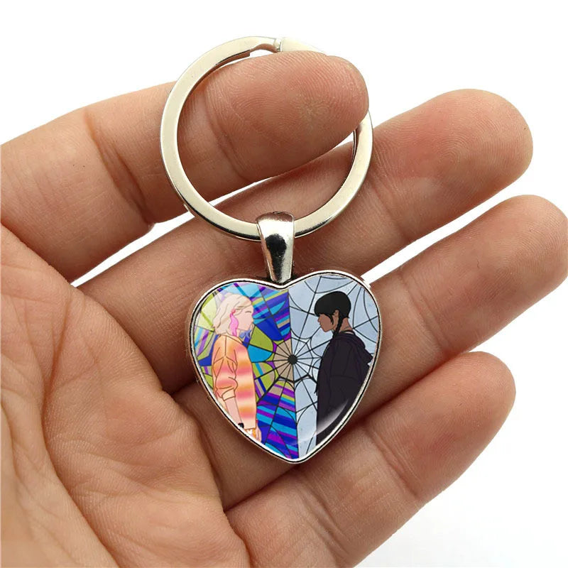 Addams Family 'Enid x Wednesday IV' Keyring Metal Keychain