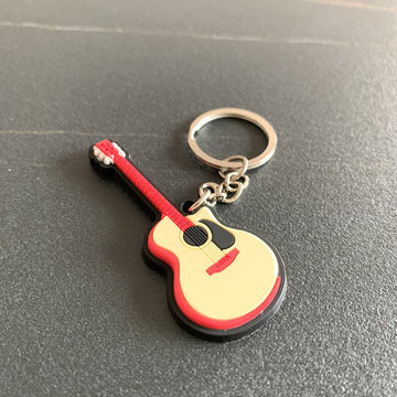 Musical Instrument 'Acoustic Guitar' Keyring Metal Keychain