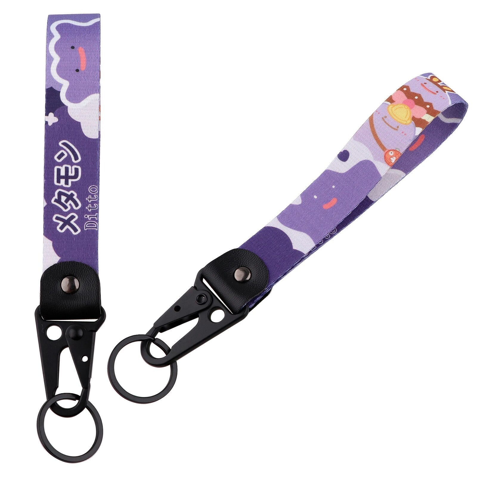 Pokemon 'Ditto' Wrist Lanyard Keychain with Keyring Clip