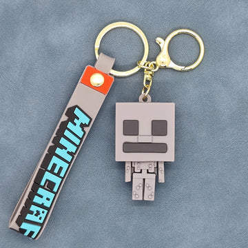 Minecraft 'Skeleton' Keyring Silicone Keychain
