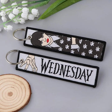 Addams Family 'Wednesday' Embroidered Keychain