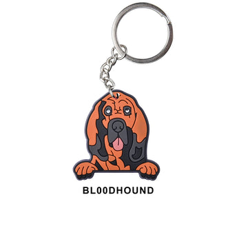 Dog 'Bloodhound' Keyring Rubber Keychain