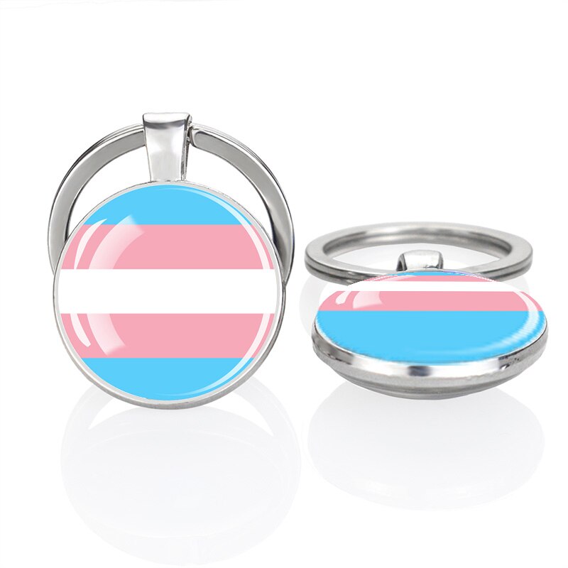 LGBT Flag 'Transgender' Keyring Glass Keychain