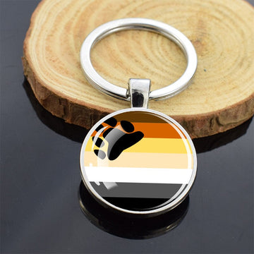 LGBT Flag 'Bear Brotherhood' Keyring Glass Keychain