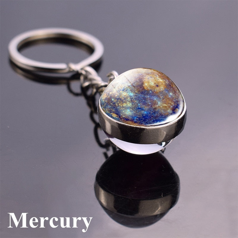 Planet 'Mercury' Keyring Glass Keychain