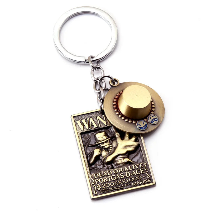 One Piece 'ACE' Keyring Metal Keychain