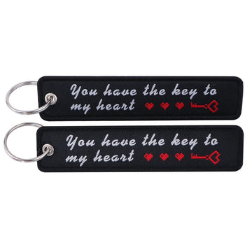 You Have The Key to My Heart Embroidered Keyring Keychain