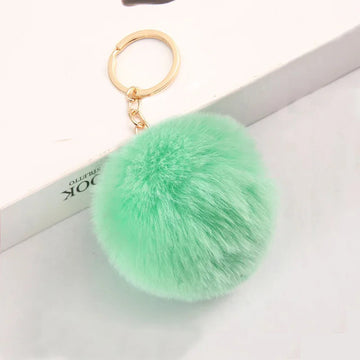 Fur Mint Green Keyring Keychain