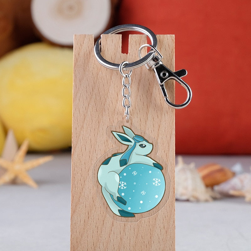 Pokemon 'Snow Glaceon' Keyring Acrylic Keychain