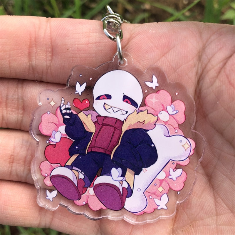 Undertale Sans 'Underfell | Flower Bed' Keyring Plastic Keychain