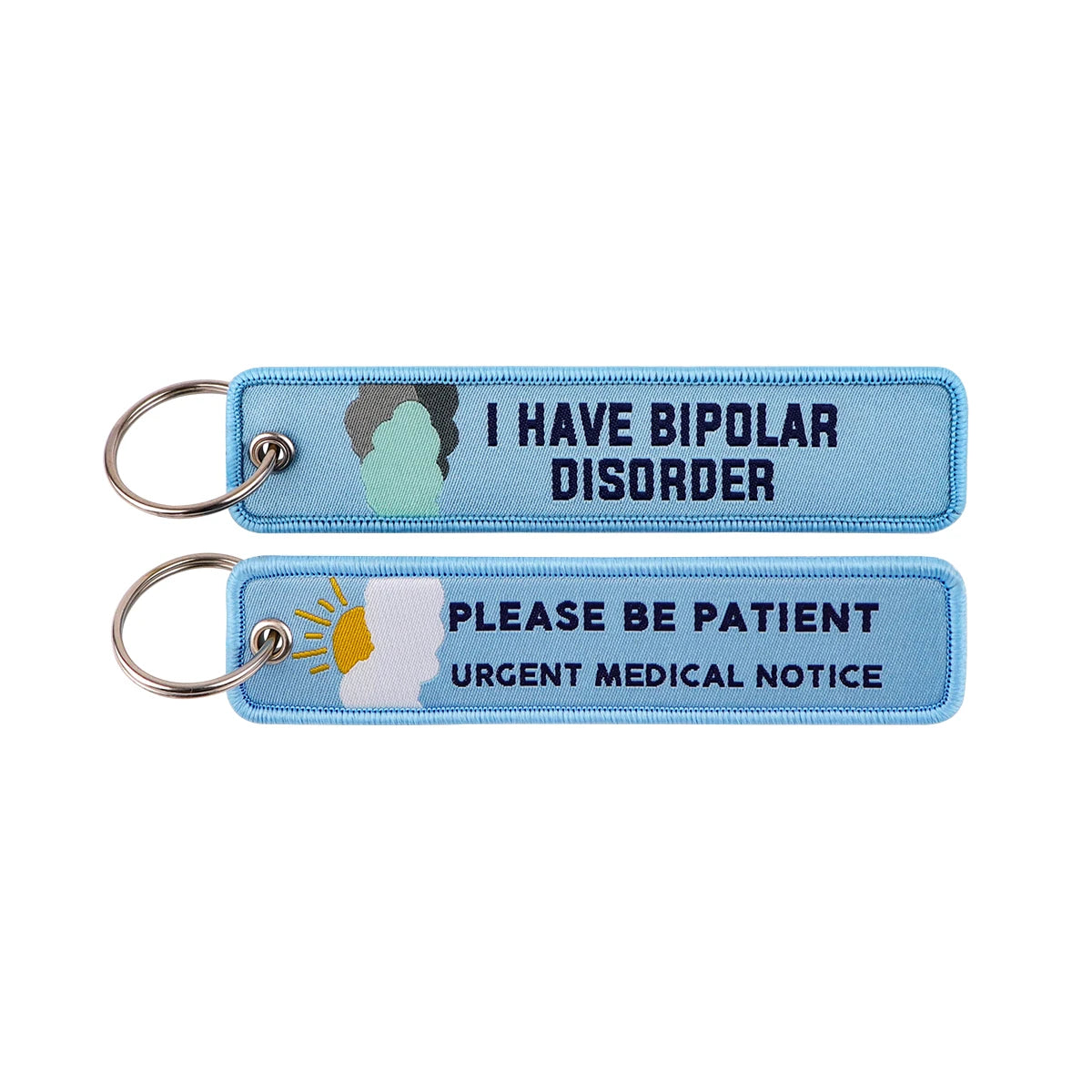 Medical Alert I Have A Bipolar Disorder Embroidered Keyring Keychain